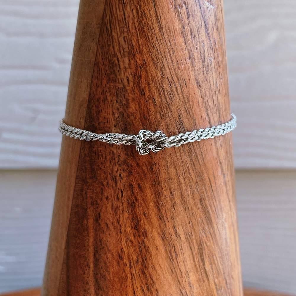 Sterling Silver Rope Chain Knot Bracelet